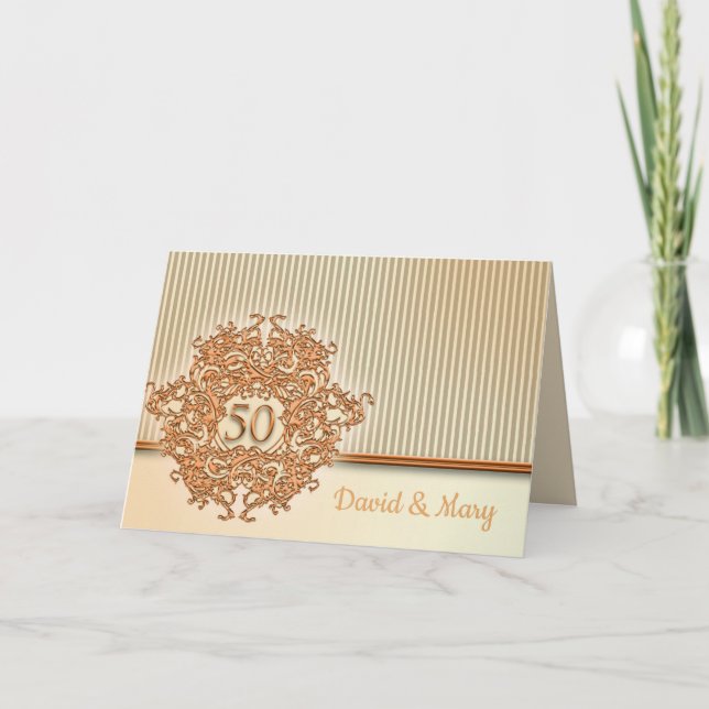 Carte Or, 50e anniversaire de mariage. (Devant)