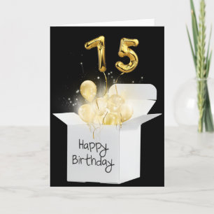 Carte Or 75e Anniversaire Ballons En Boîte Blanche