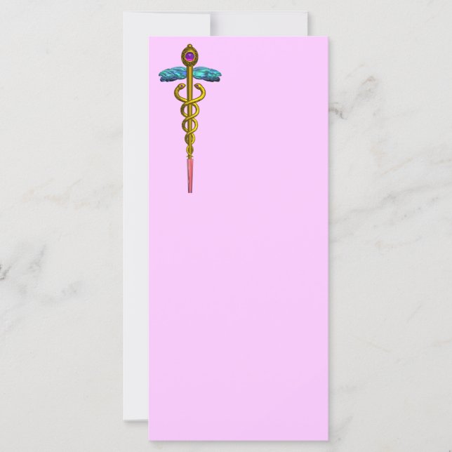Carte OR CADUCUS Symbole Médicale Pınk Purple Green (Devant)