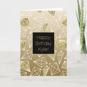 Carte Or Diamonds Ombre Anniversaire