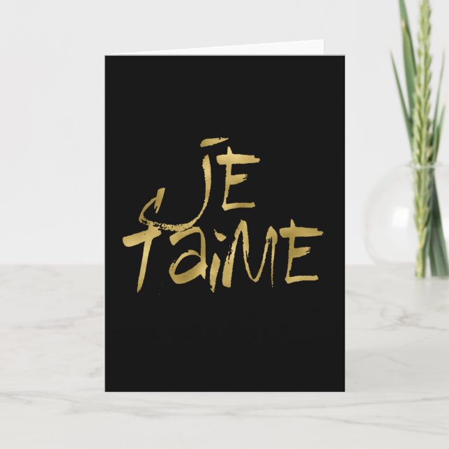 Carte Or et noir de t'aime de Je (Devant)