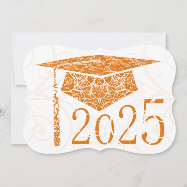 Carte Orange and White Floral Casquette 2025 (Devant)