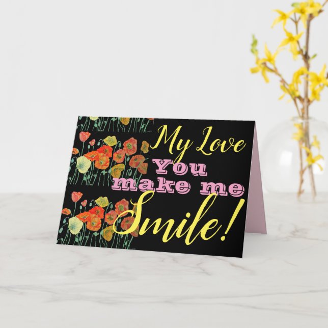 Carte Orange Black Populaire Vous Me Faites Sourire Cart (Fleur jaune)
