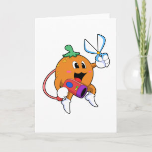Carte Orange en coiffeur avec ciseaux et sèche-cheveux