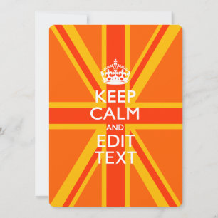 Carte Orange Gardez le calme et votre texte sur une Unio