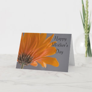 Carte Orange Gerber Daisy Flower Bonne fête des mères