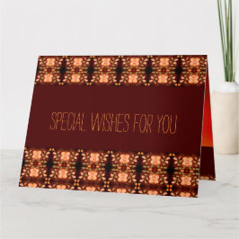 Carte Orange Motif Fleuri