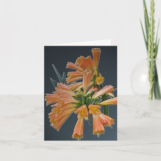 Carte Orange Tropical Flower Note (Devant)