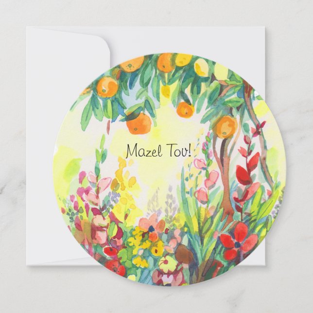 Carte Oranges and flowers postcard (Devant)