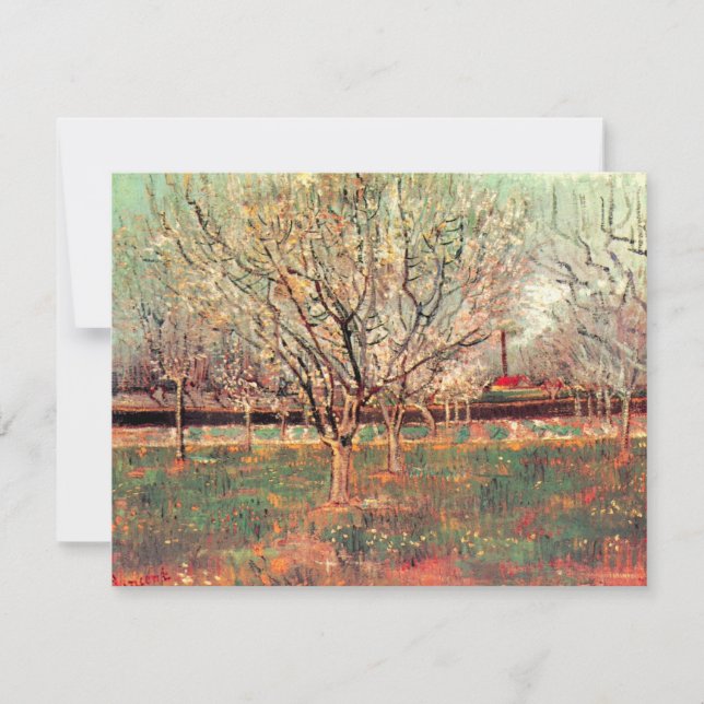 Carte Orchard en Fleur, Plum Trees par Vincent van Gogh (Devant)