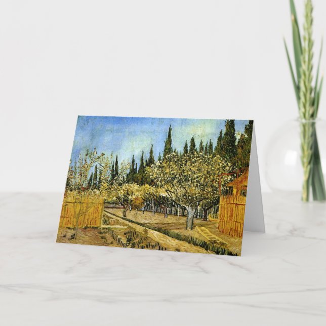 Carte Orchard en fleurs, Cyprès, Vincent van Gogh (Devant)