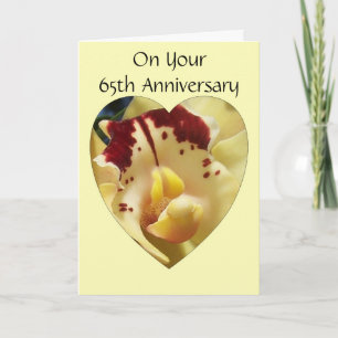 Carte Orchidée 65e anniversaire Mariage personnalisé
