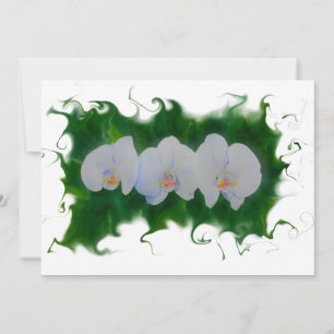 Carte Orchidée blanche sauvage peinture florale tropical