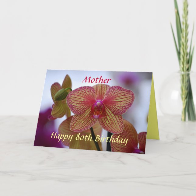 Carte Orchidée heureuse de Phalaenopsis d'anniversaire (Devant)
