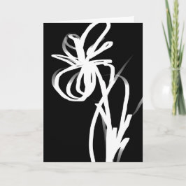 Carte Orchidée Noir : Abstrait noir et blanc