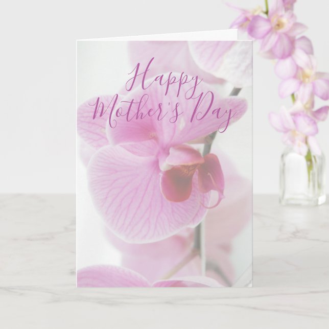 Carte Orchidée Rose | Bonne Fête des Mères Personnalisée (Orchidée)