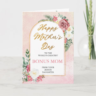 Carte Orchidée rose Roses Joyeux Fête des Mères Bonus Ma