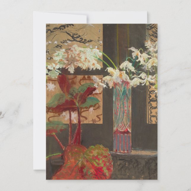 Carte Orchidées blanches et une pivoine | Leon Wyczółkow (Devant)