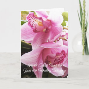 Carte Orchidées roses 65e anniversaire Mariage personnal