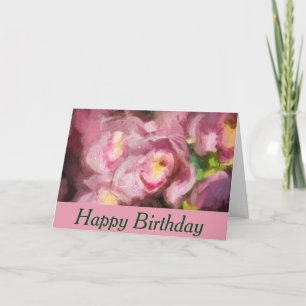 Carte Orchidées roses Impasto Anniversaire