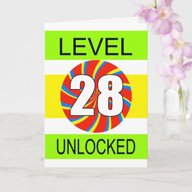 Carte Ordinateur de joueur pour 28e anniversaire (Orchidée)