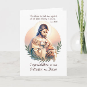 Carte Ordination du diacre Félicitations à Jésus Berger