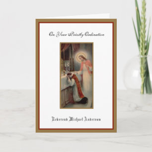 Carte Ordination du prêtre catholique Jésus religieux