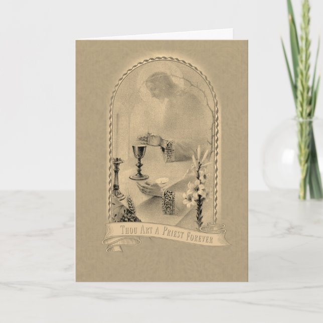 Carte Ordination du prêtre Chalice Jésus (Devant)