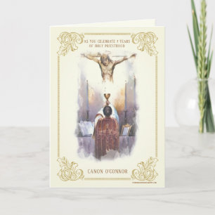 Carte Ordination du prêtre personnalisé Jésus religieux