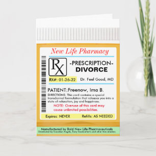Carte Ordonnance RX pour le divorce