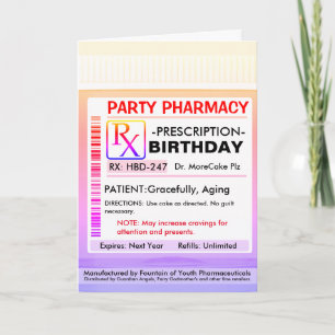 Carte Ordonnance RX pour un joyeux anniversaire