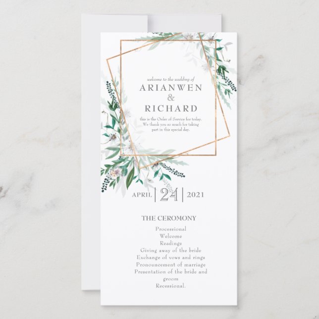 Carte Ordre de service, programme, Géométrie #2 (Devant)