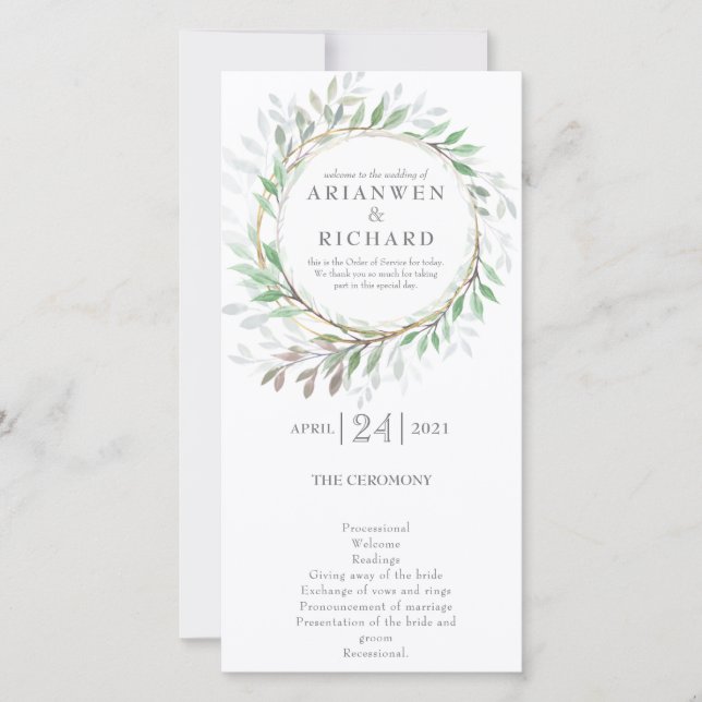 Carte Ordre de service, Woodland (Devant)