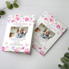 Carte Ordre des funérailles | Floral Memorial Program