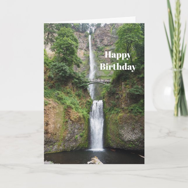 Carte Oregon Multnomah Falls Photo Anniversaire (Devant)