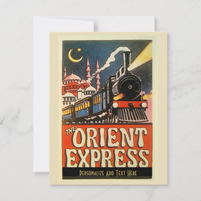 Carte Orient Express Train, ajouter du texte personnalis (Devant)