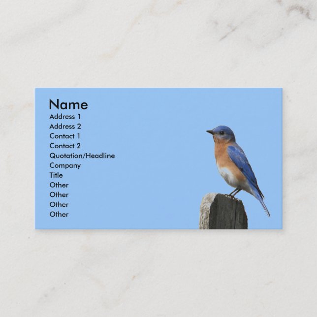 Carte orientale de profil d'oiseau bleu (Devant)