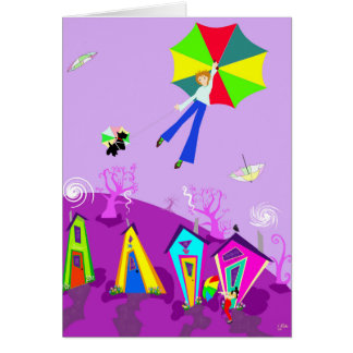 Carte originale d'art numérique, "dans le vent "