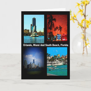 Carte Orlando Miami South Beach Floride Collage Annivers