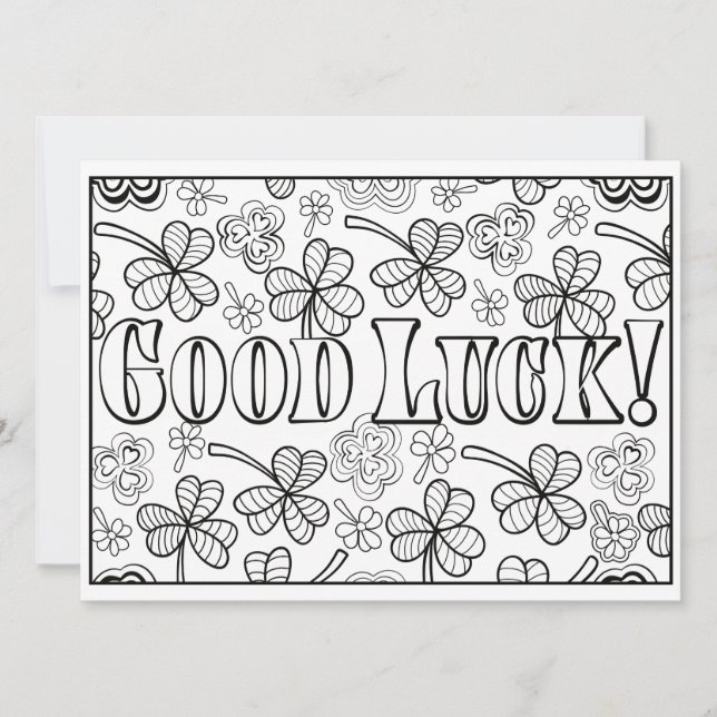 Carte OrnaMENTAL bons Shamrocks de chance Couleur de vot (Devant)