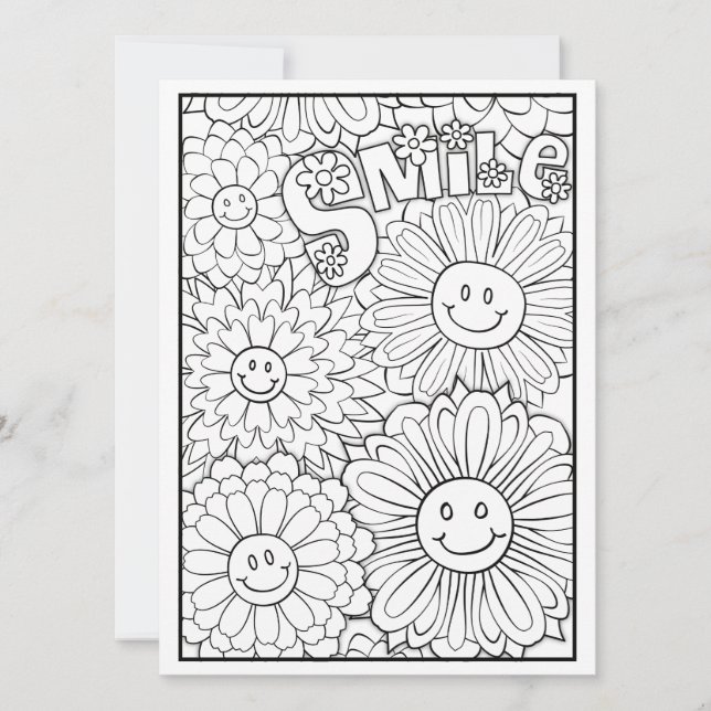 Carte OrnaMENTAL Smile Fleurs Joyeuses Couleur Votre Pro (Devant)