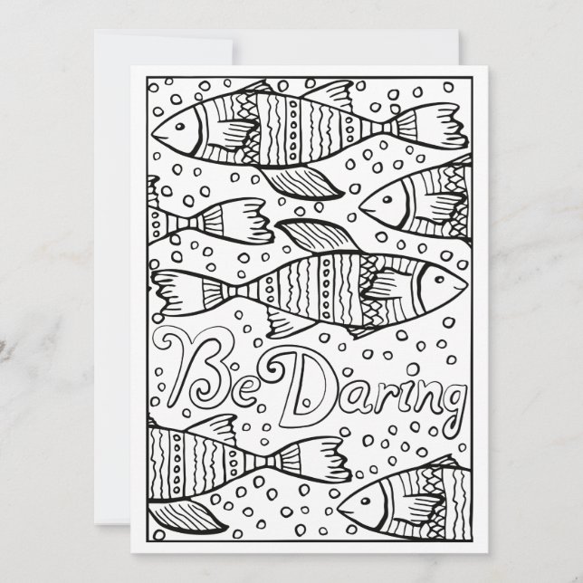 Carte OrnaMENTAL Sois Oser Poisson Couleur de votre prop (Devant)