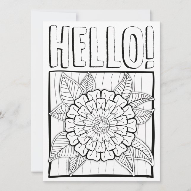 Carte OrnaMENTALs Bonjour avec Showy Bloom Couleur Votre (Devant)