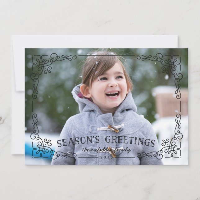 Carte Ornat Frame Holiday - Onyx (Devant)