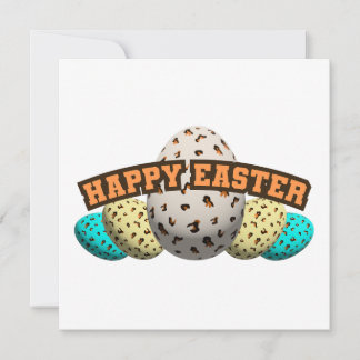 Carte orné de motifs léopard de pâques