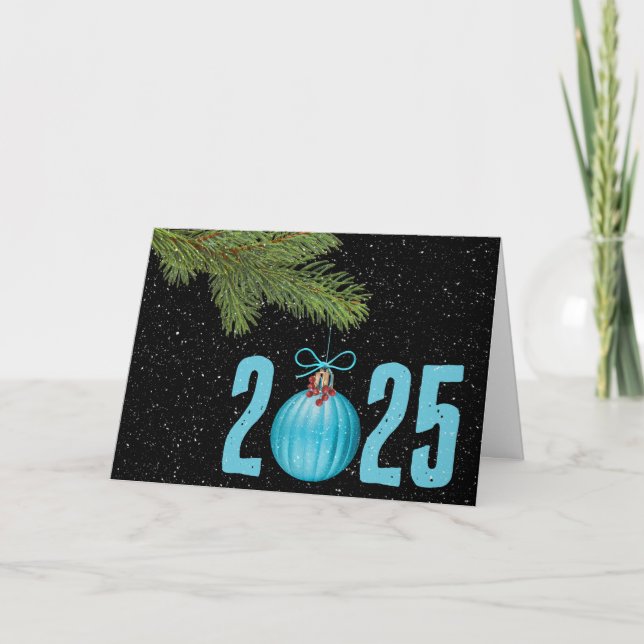 Carte Ornement de Noël 2025 avec des flocons de neige (Devant)