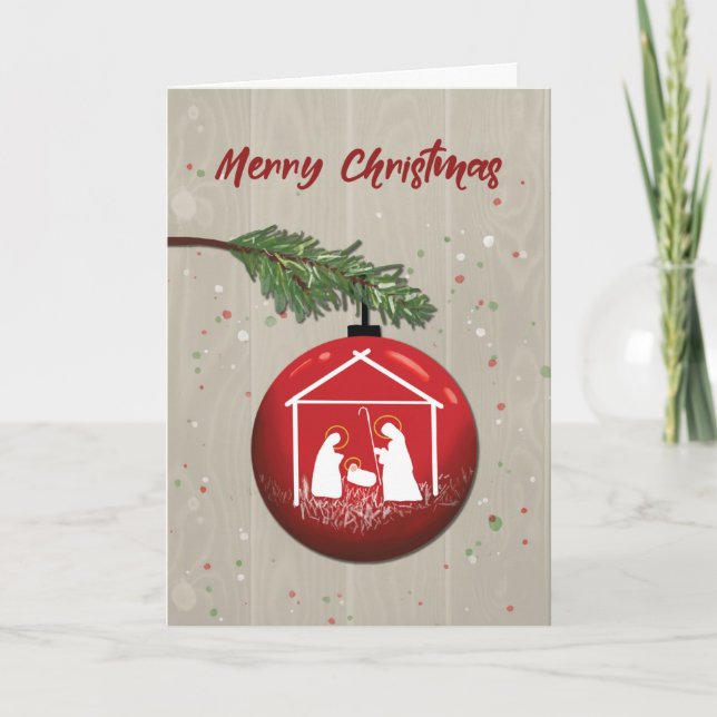 Carte Ornement de Noël avec Manger (Devant)
