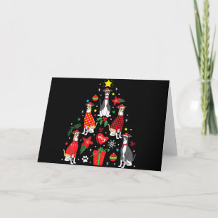 Carte Ornement de Noël pour arbre de maman chien Lévrier