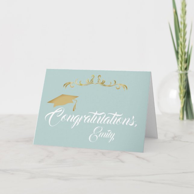 Carte Ornement d'or Félicitations Graduate Graduate Grad (Devant)