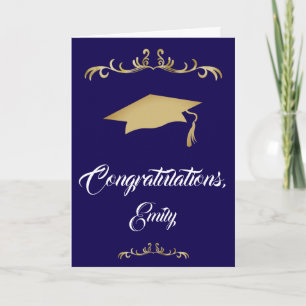 Carte Ornement Doré Élégant Félicitations Diplôme